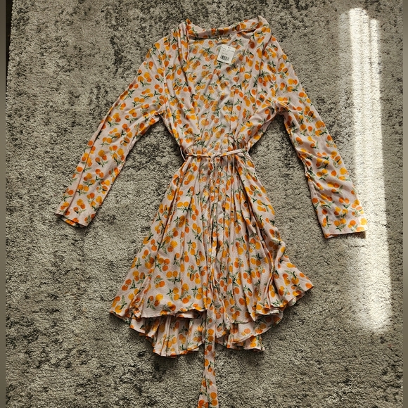 Free People Orange Wrap Dress NWT - Picture 8 of 16